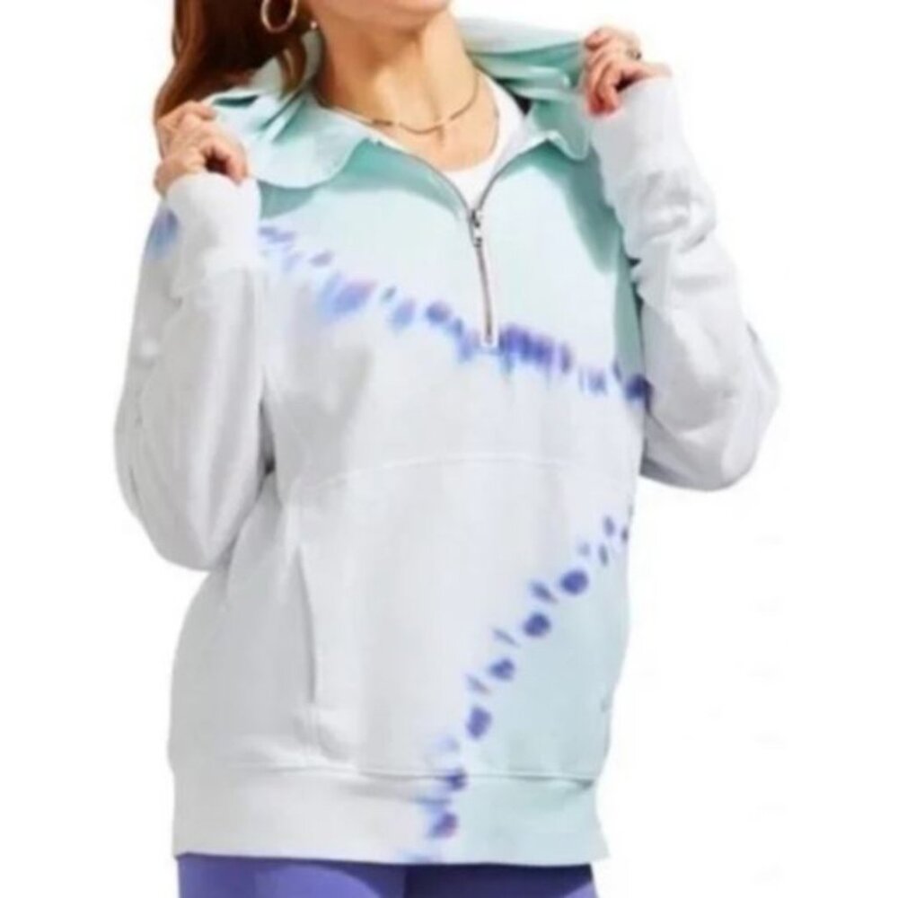 Peloton Women’s Tie-Dye 1/2 Zip Lightweight Pullover Boho Fitness Hoodie - XL